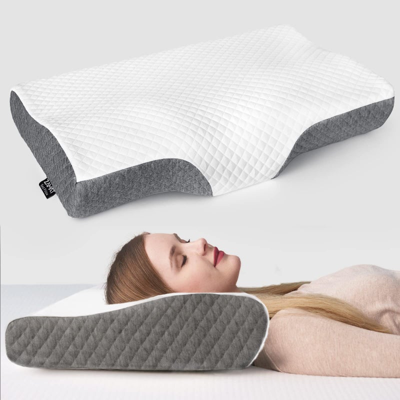 ZAMAT Memory Foam Pillow for Neck Pain Relief, Adjustable Ergonomic Cervical Pillow for Sleeping, Orthopedic Neck Pillow with Washable Cover, Bed Pillows for Side, Back, Stomach Sleepers - Image 1
